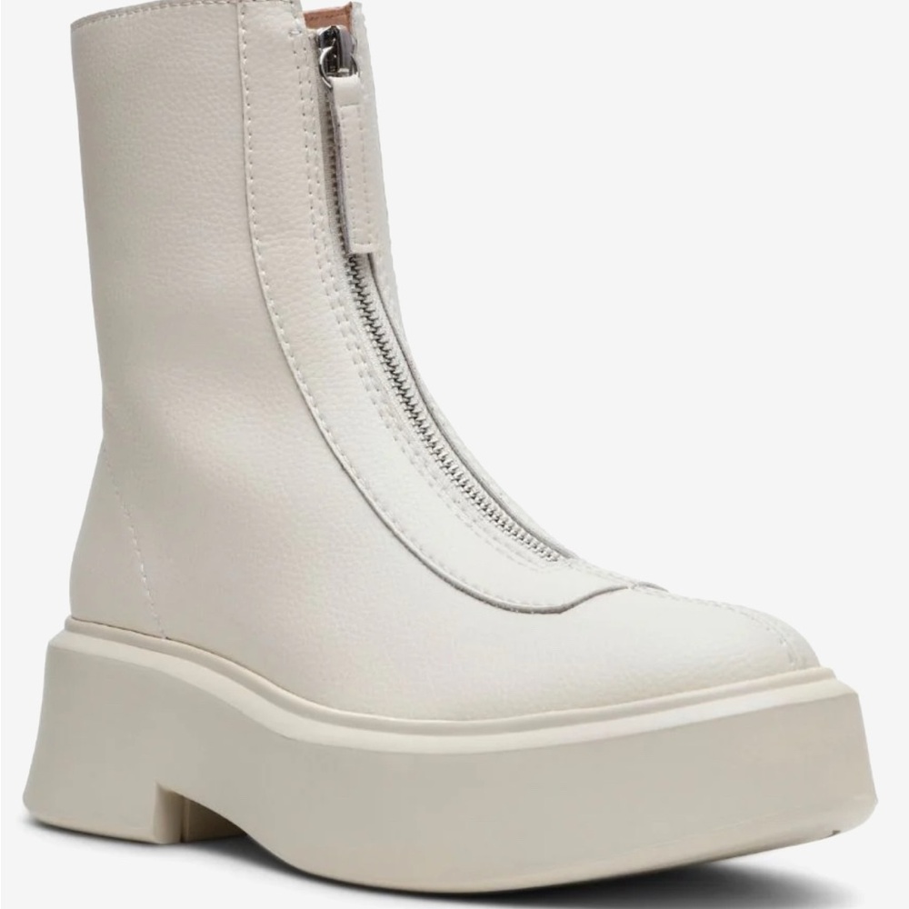 Steve Madden Off-White Platform Ankle Booties